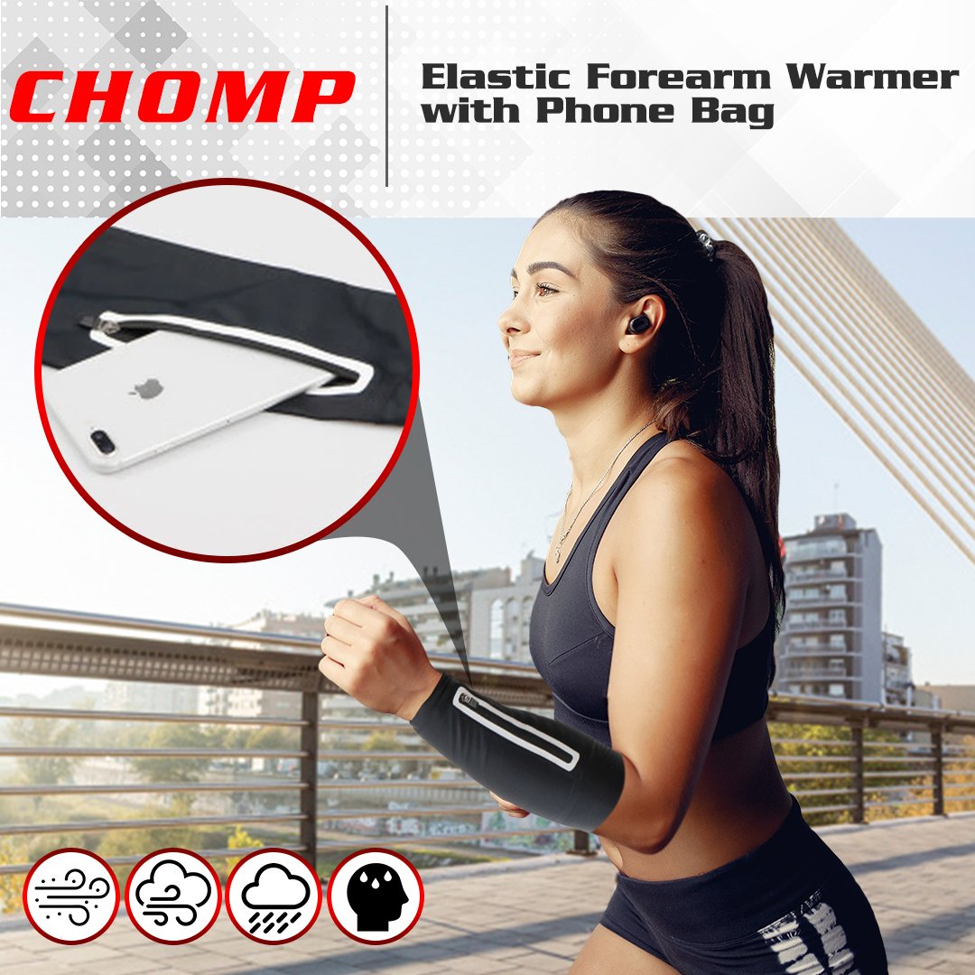 CHOMP Elastic Forearm Warmer with Phone Bag