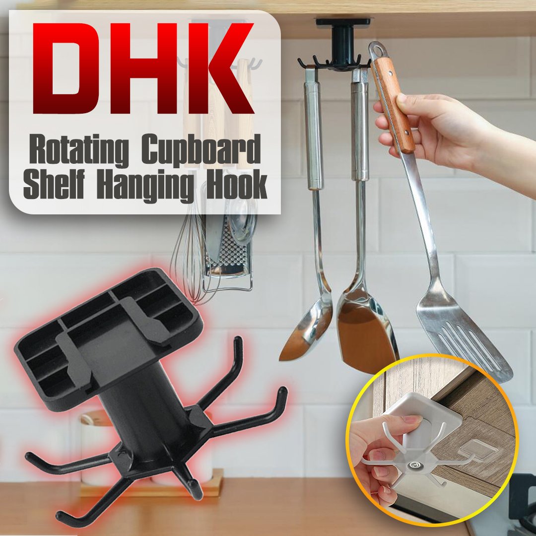 DHK Rotating Cupboard Shelf Hanging Hook (2PCS/SET)