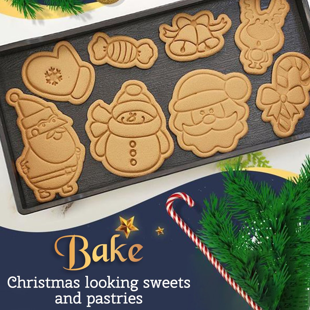 Food Fan Christmas Cookie Mold Set