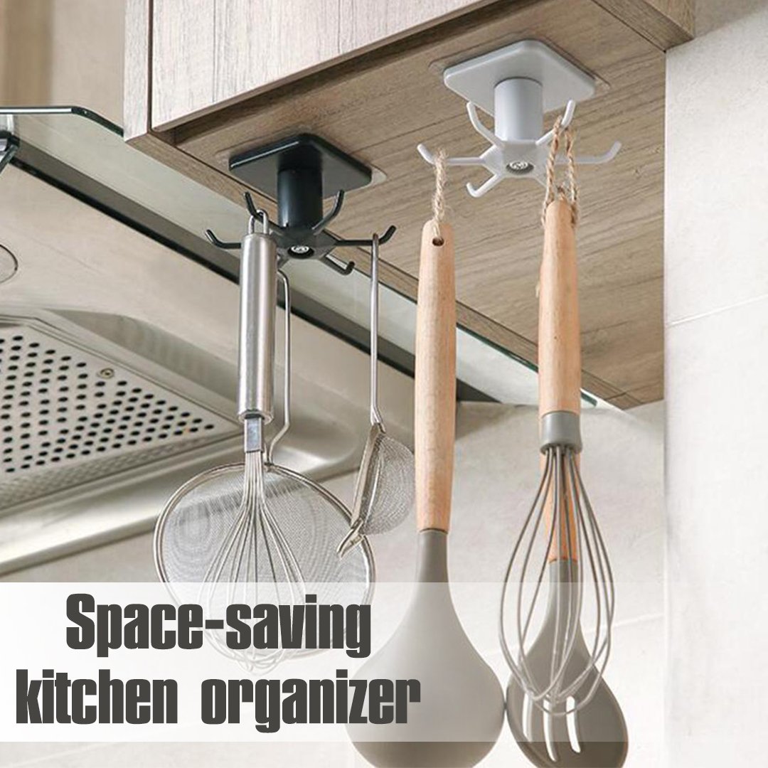 DHK Rotating Cupboard Shelf Hanging Hook (2PCS/SET)