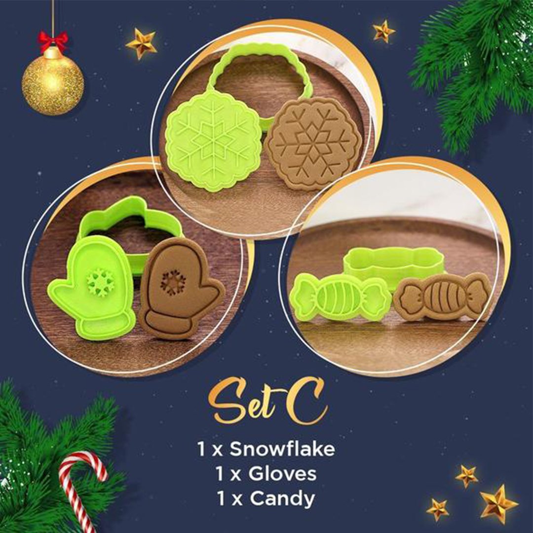 Food Fan Christmas Cookie Mold Set