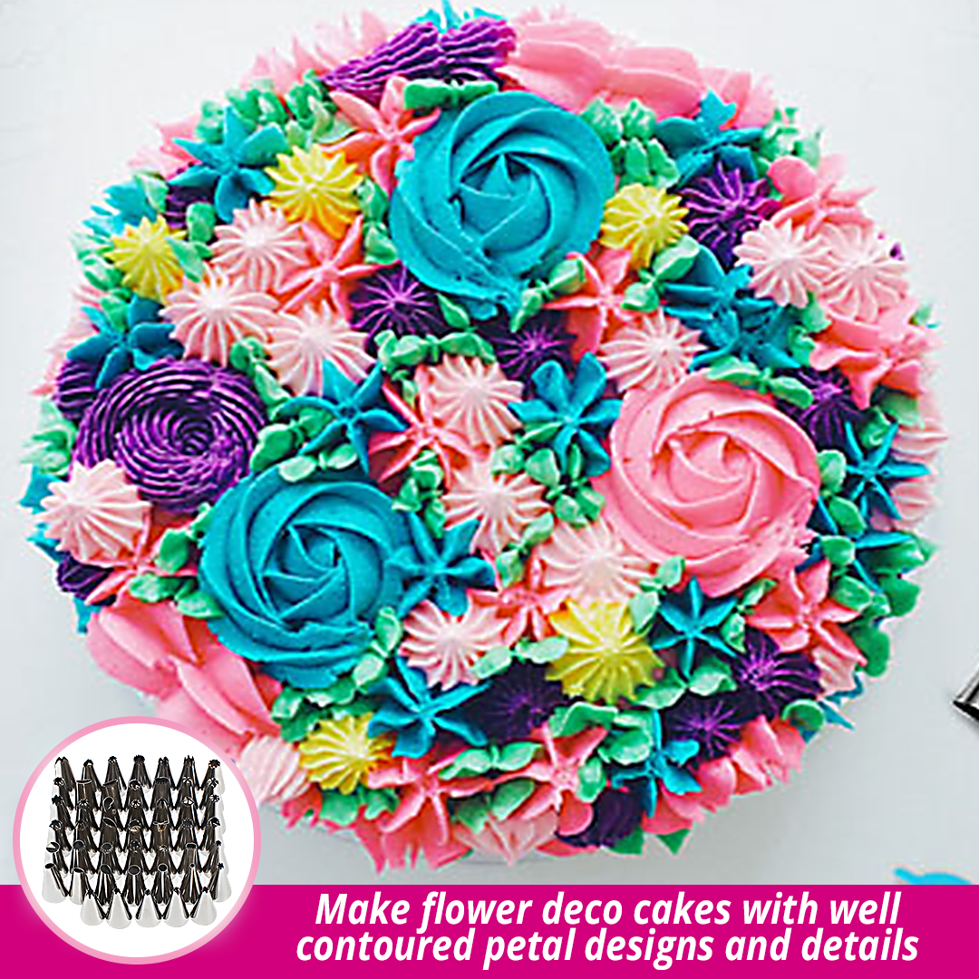Cake Smart 24-PCs Cake Decorating Nozzle Set