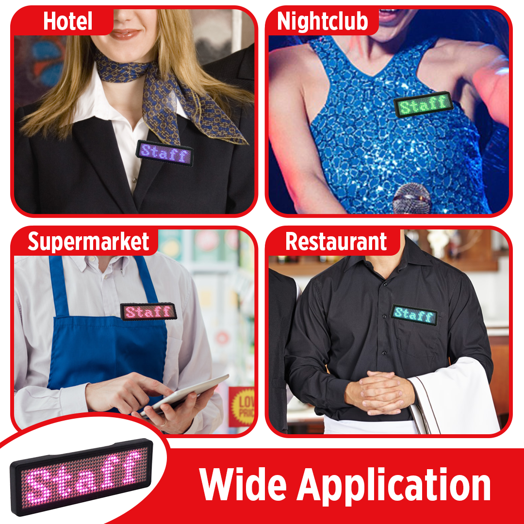 DigiPLUS Bluetooth LED Name Badges