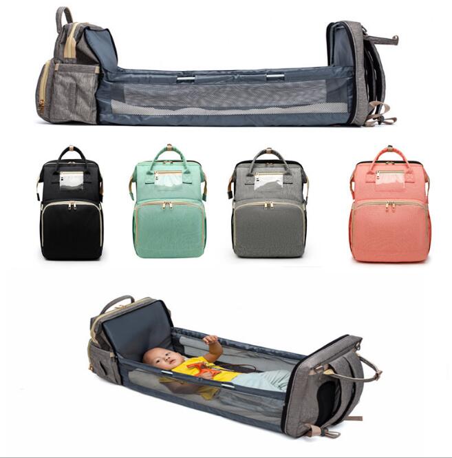 Baby Portable Folding Crib Backpack - Diaper Bag