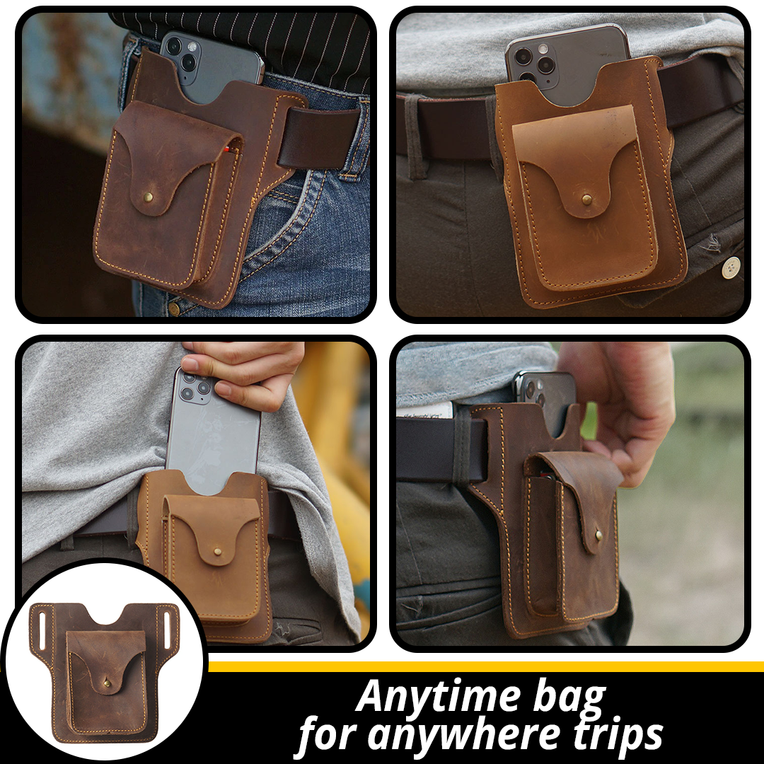 PrimeLeather Phone Storage Belt Bag