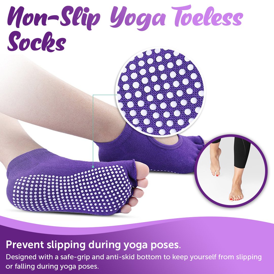YogaYoga Non-Slip Toeless Yoga Slipper Socks