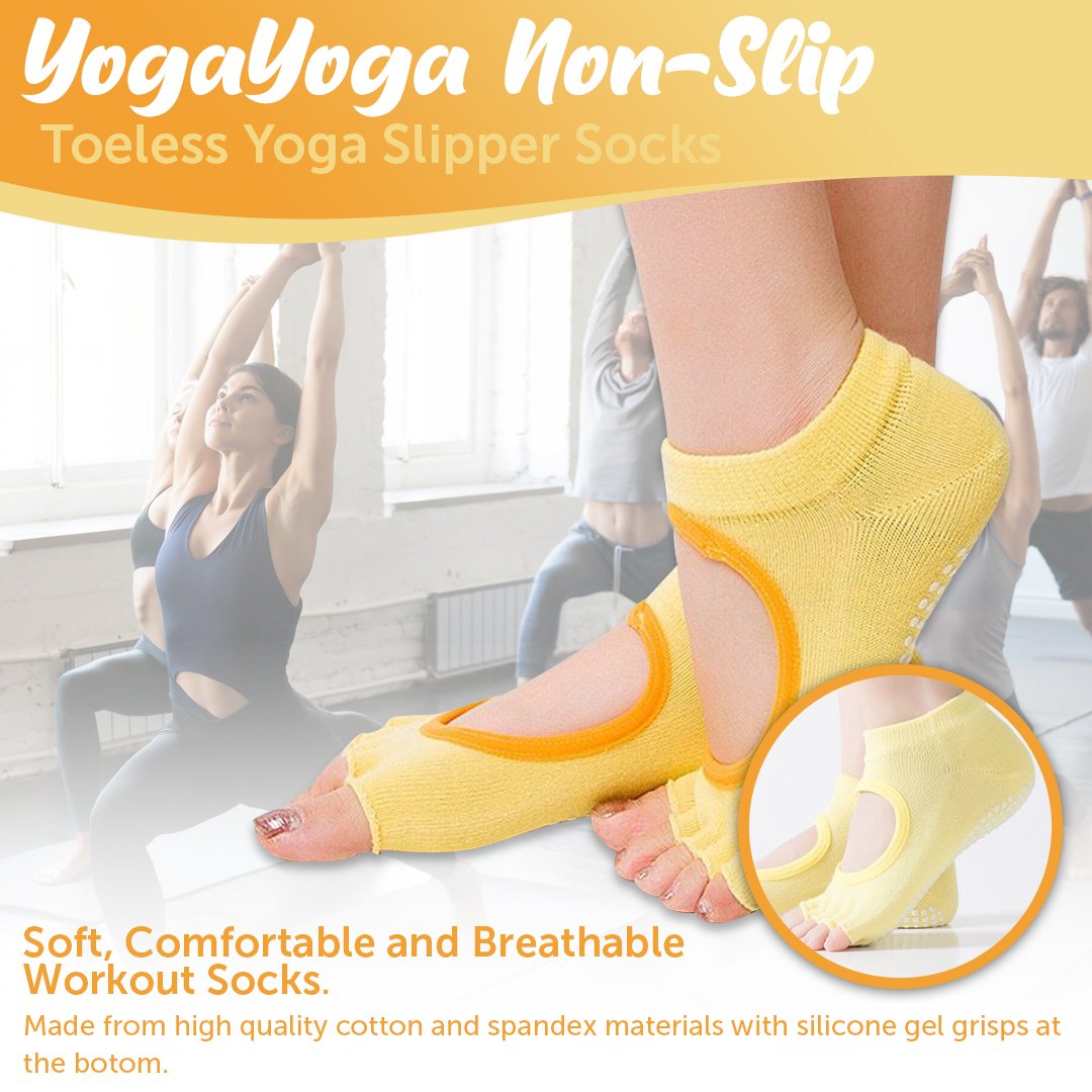 YogaYoga Non-Slip Toeless Yoga Slipper Socks