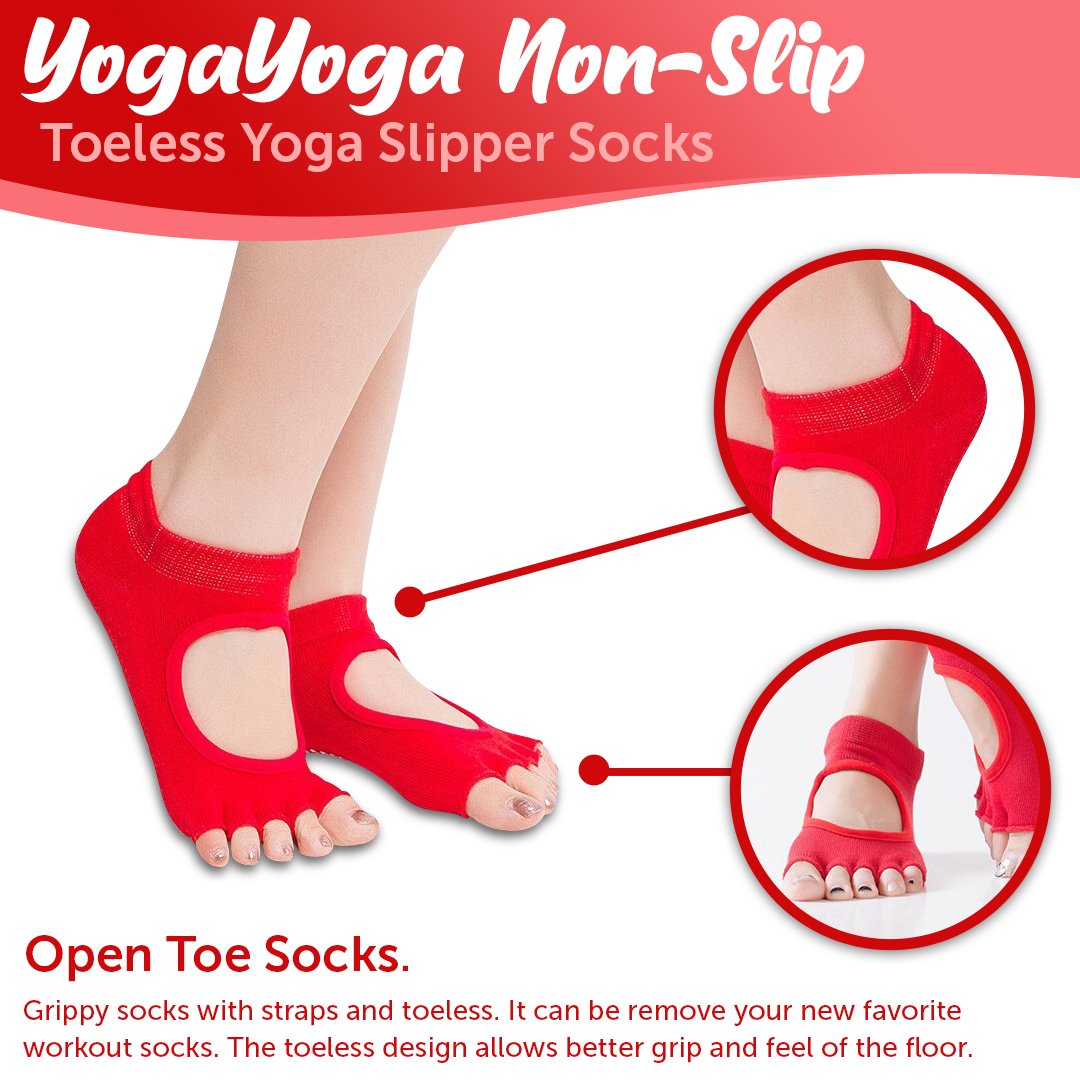 YogaYoga Non-Slip Toeless Yoga Slipper Socks