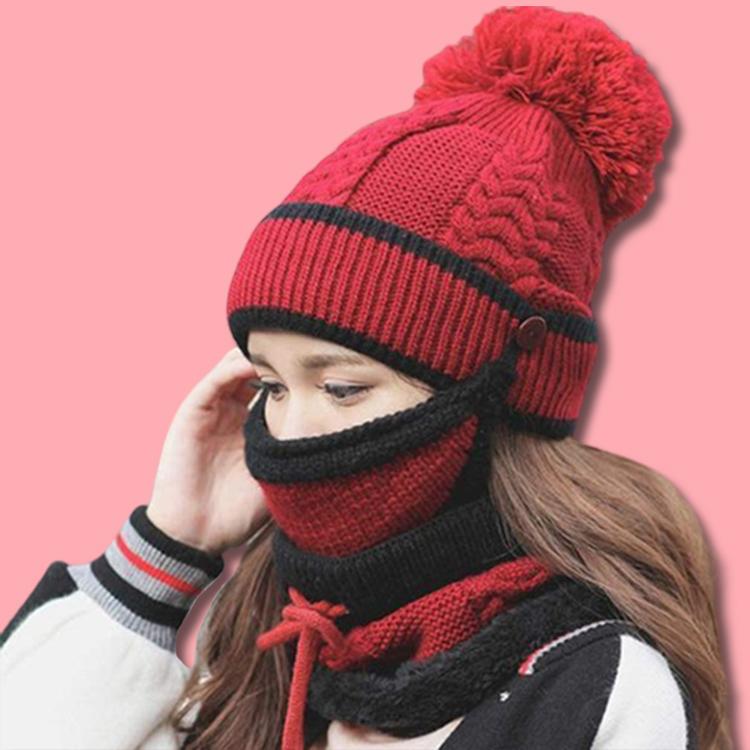 MaxCold 3PC Women’s Knitted Winter Scarf Set