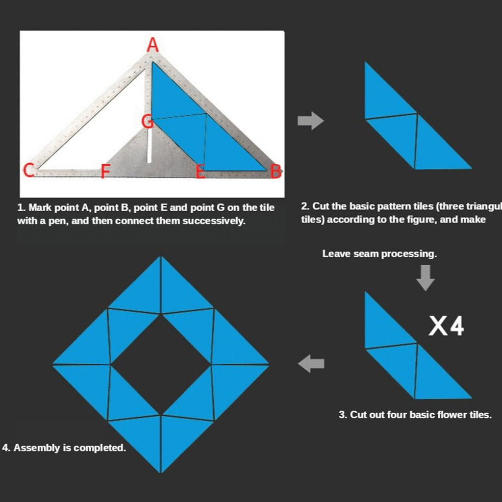 KIXX Multifunction Floor Drain Triangle Ruler