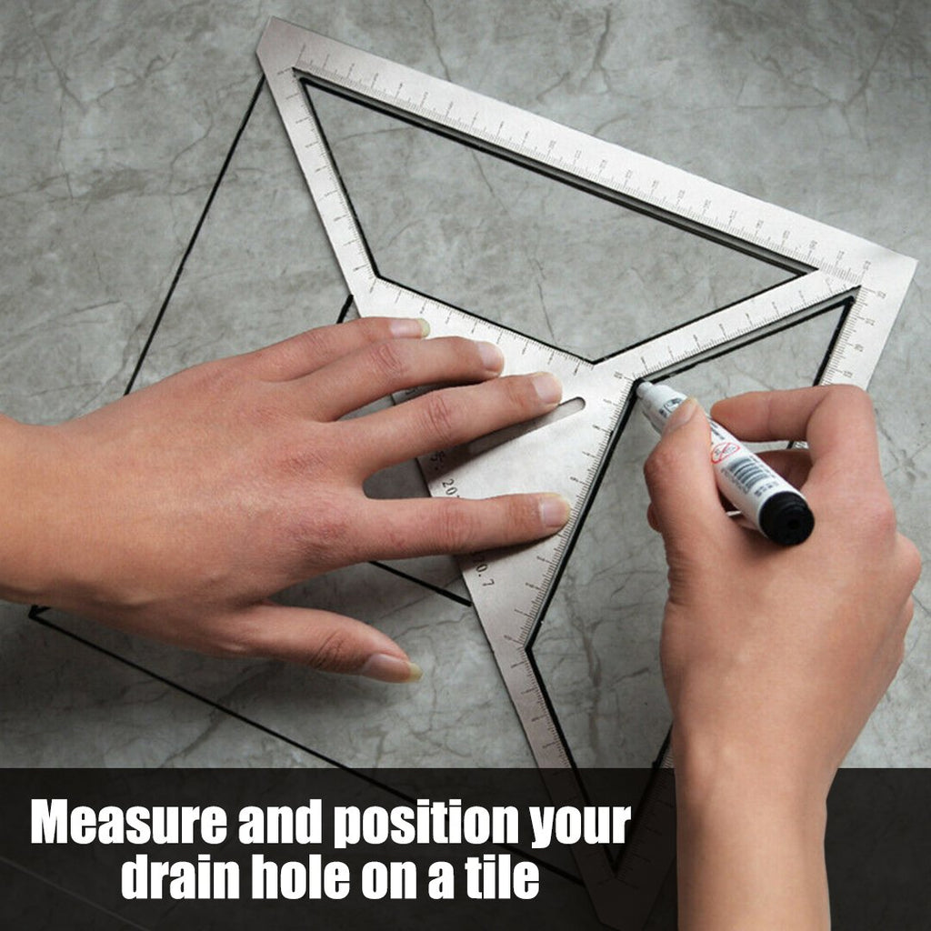 KIXX Multifunction Floor Drain Triangle Ruler