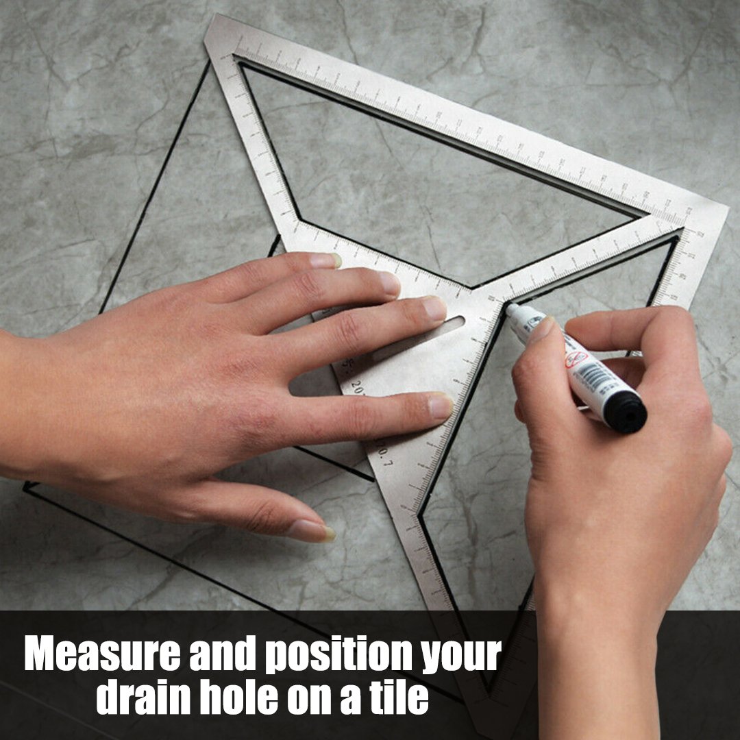 KIXX Multifunction Floor Drain Triangle Ruler