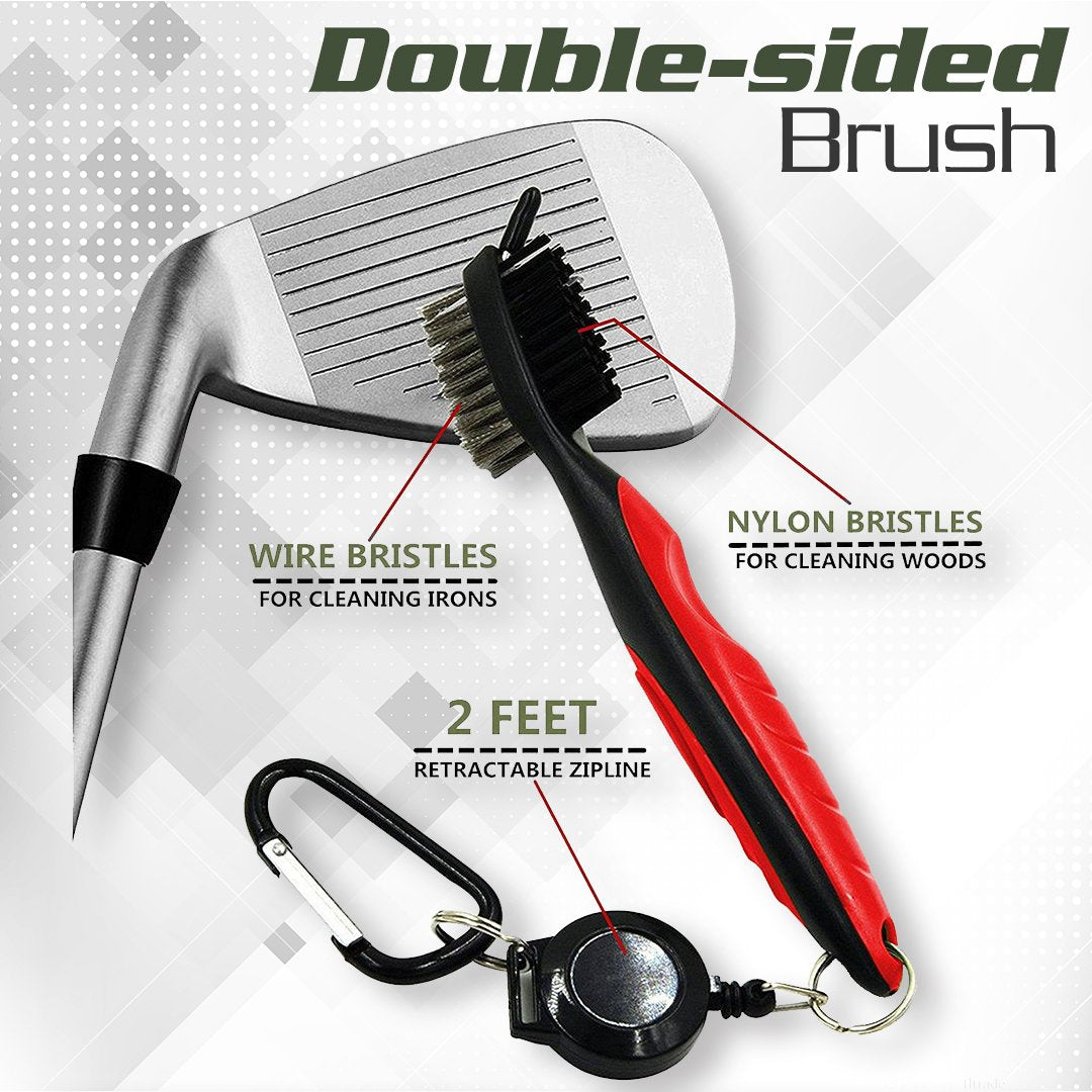 GolfClub+ Cleaning Brush with Retractable Clip