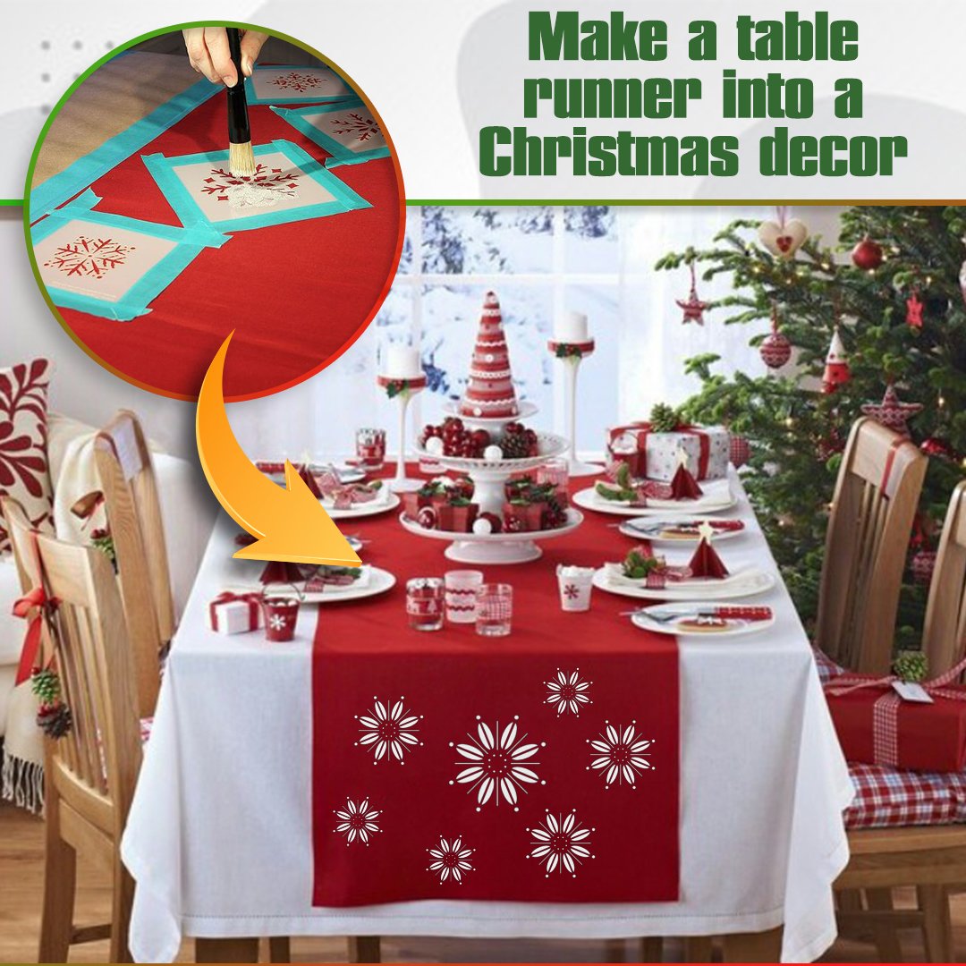 FabFabric Christmas Table Runner Stencils