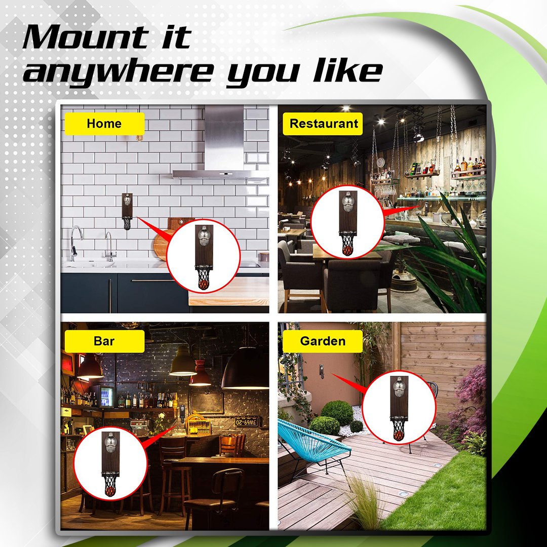 SportsQ Wall Mounted Basketball Bottle Opener