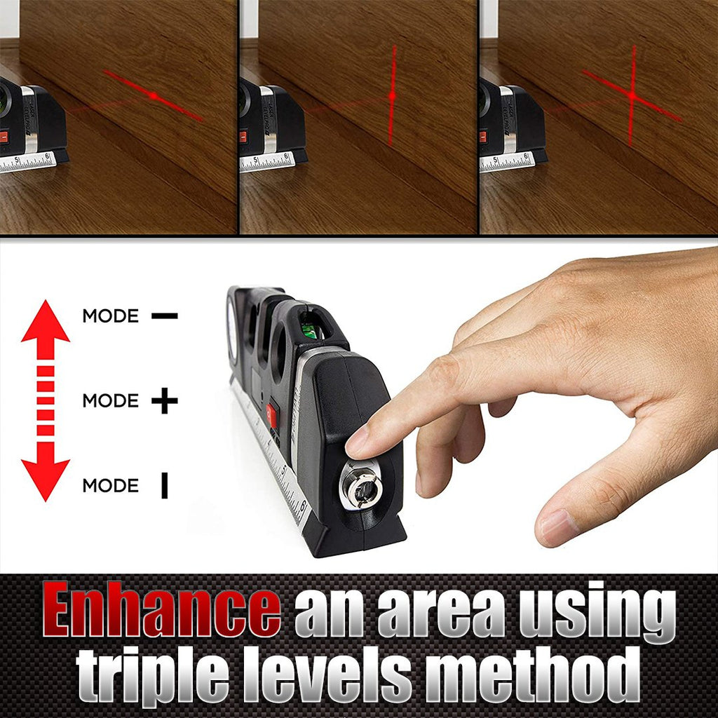 HomeLife 4-in-1 Laser Level Cross Line Ruler