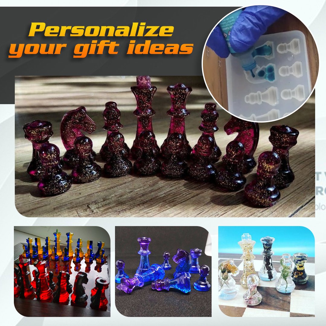 U-niq  Chess Pieces Set Silicone Mold (2 Set)