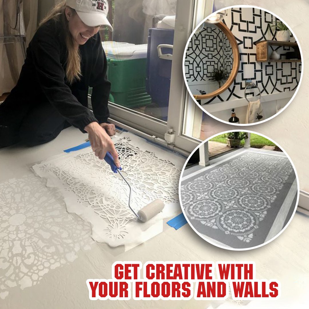 HMNZ 12x12 Template Floor Wall Tile Stencil