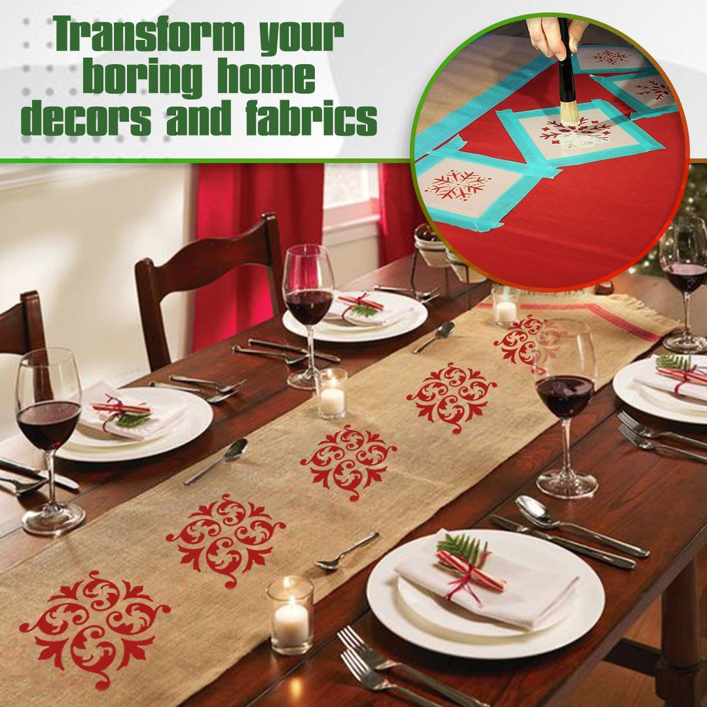 FabFabric Christmas Table Runner Stencils