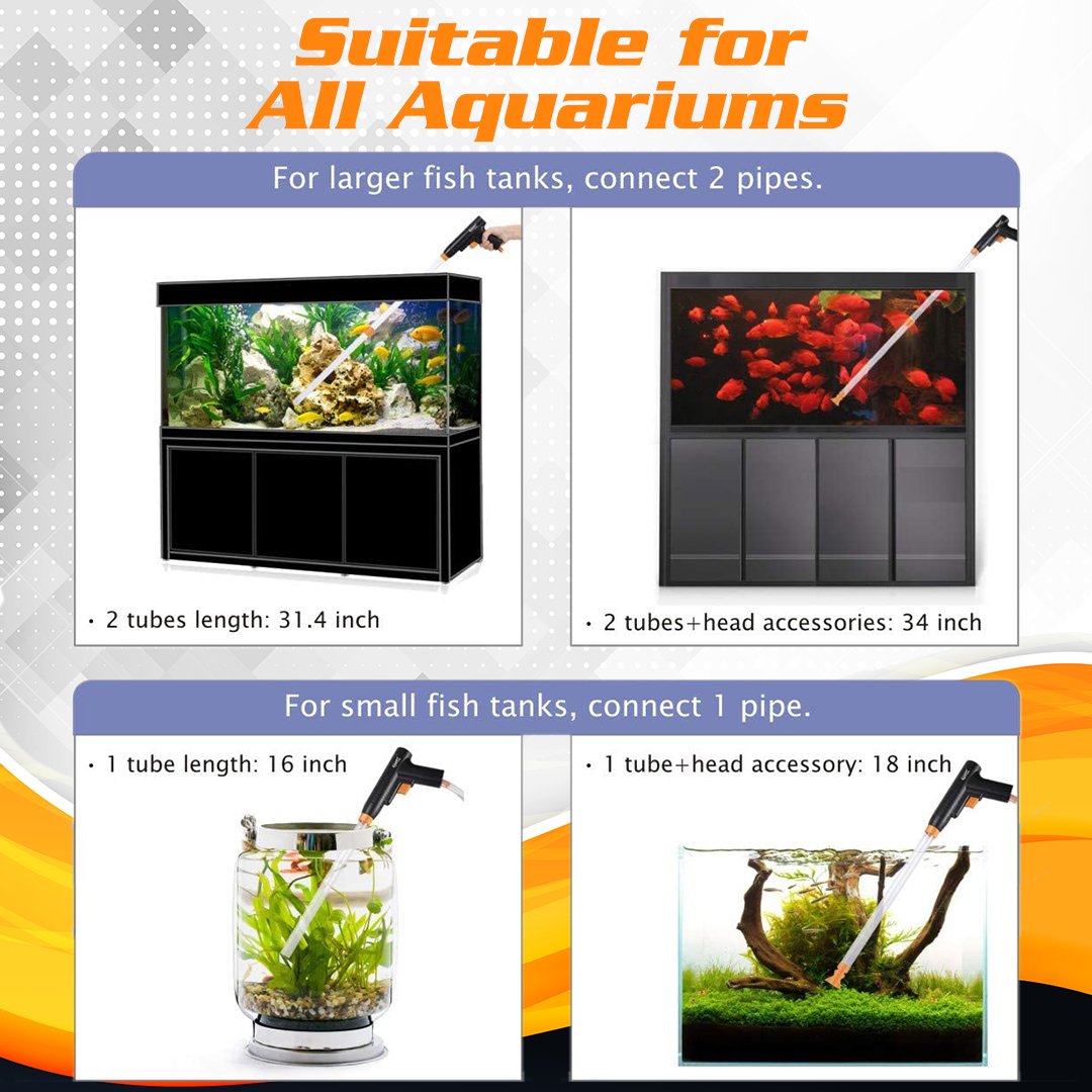 AquaTool+ Manual Fish Tank Pump Cleaner