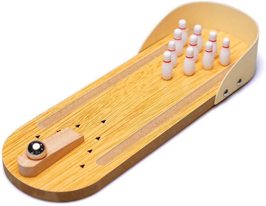 Small Strikes Mini Wooden Desktop Bowling Game