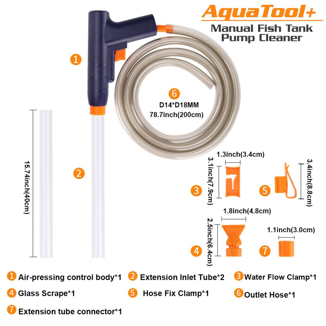 AquaTool+ Manual Fish Tank Pump Cleaner