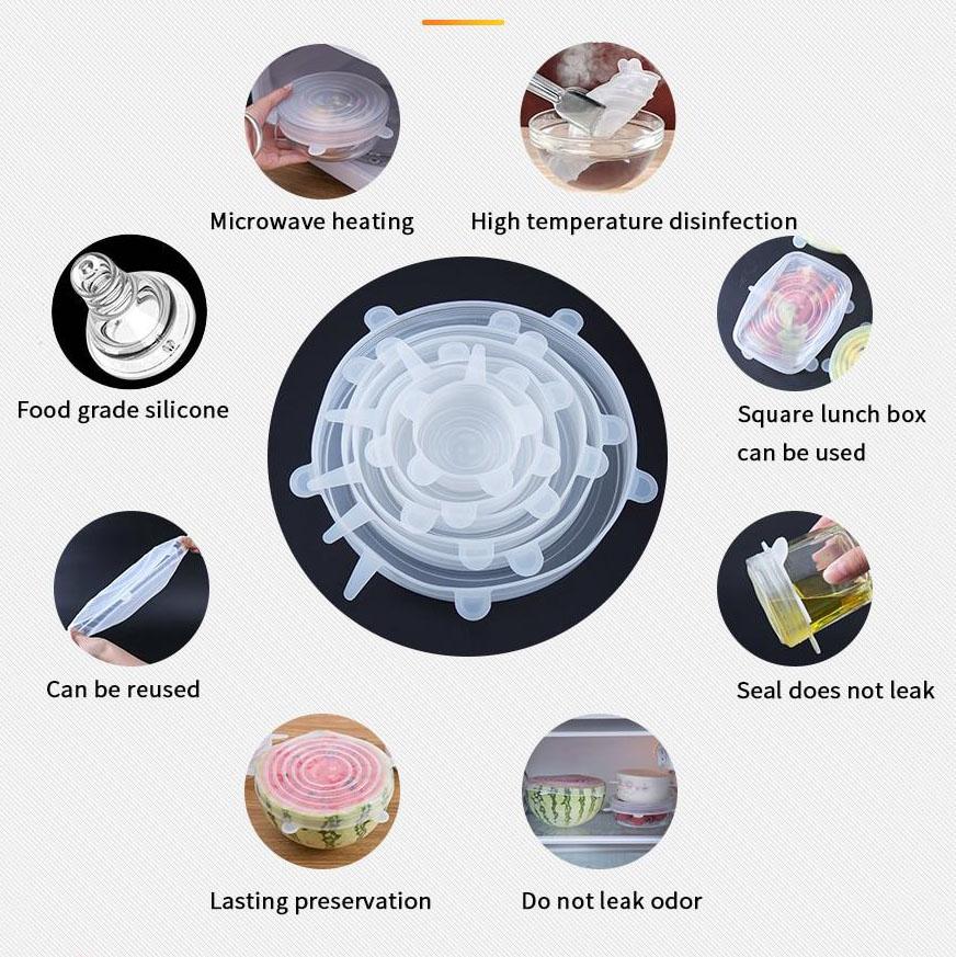 Reusable Stretch n' Seal Lids - 6 Piece Set
