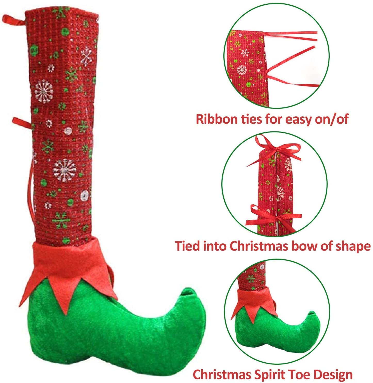 JollyMiinx Christmas Table Chair Leg Cover