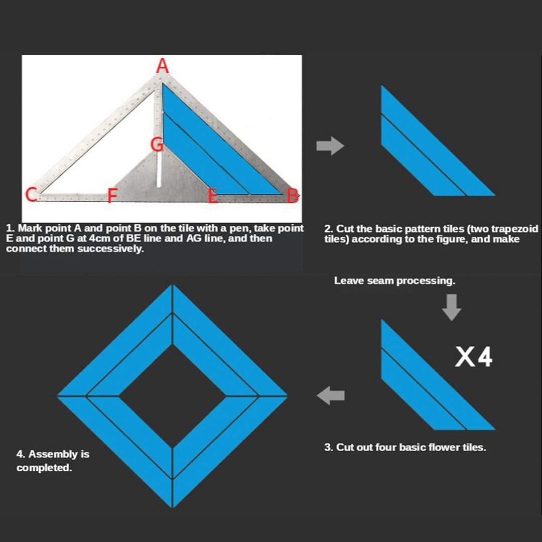 KIXX Multifunction Floor Drain Triangle Ruler