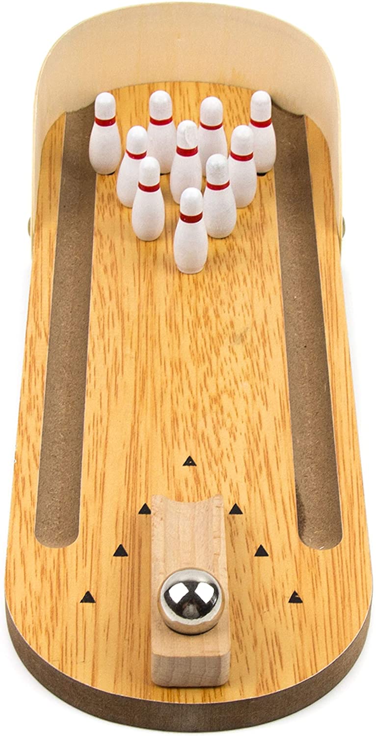 Small Strikes Mini Wooden Desktop Bowling Game