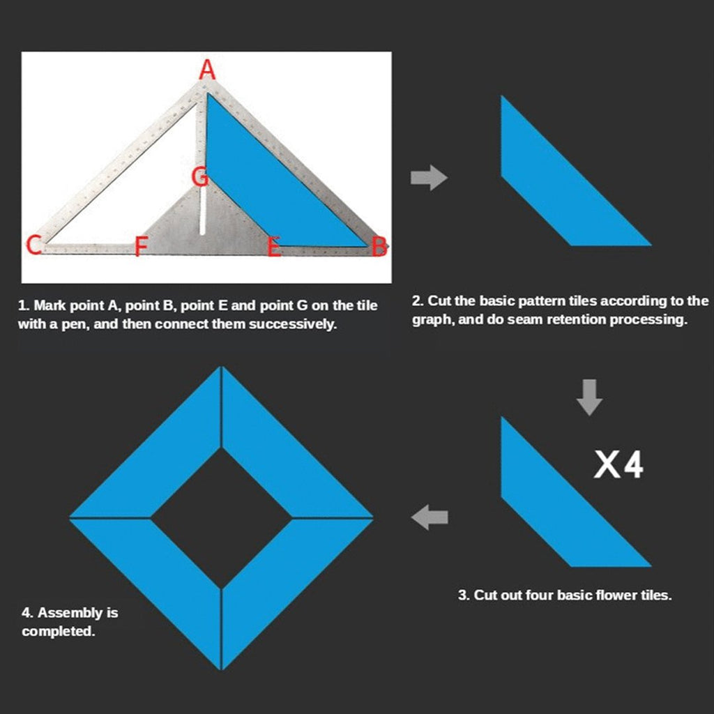 KIXX Multifunction Floor Drain Triangle Ruler