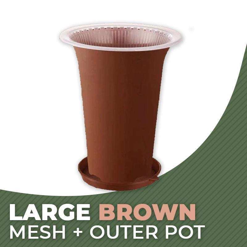 Orchid Double Planter with Mesh Pot