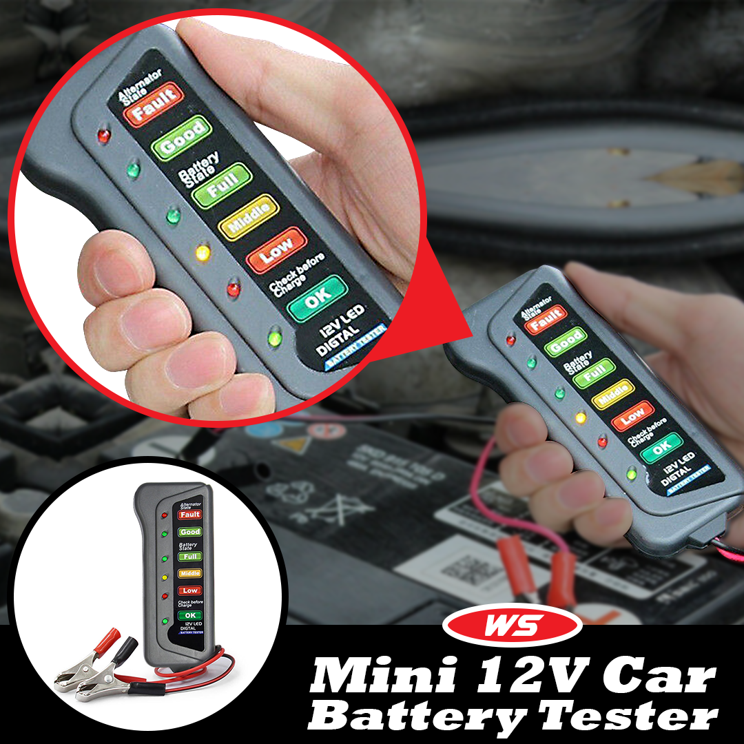 WS Mini 12V Car Battery Tester