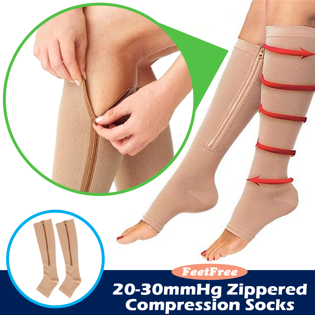 FeetFree 20-30mmHg Zippered Compression Socks