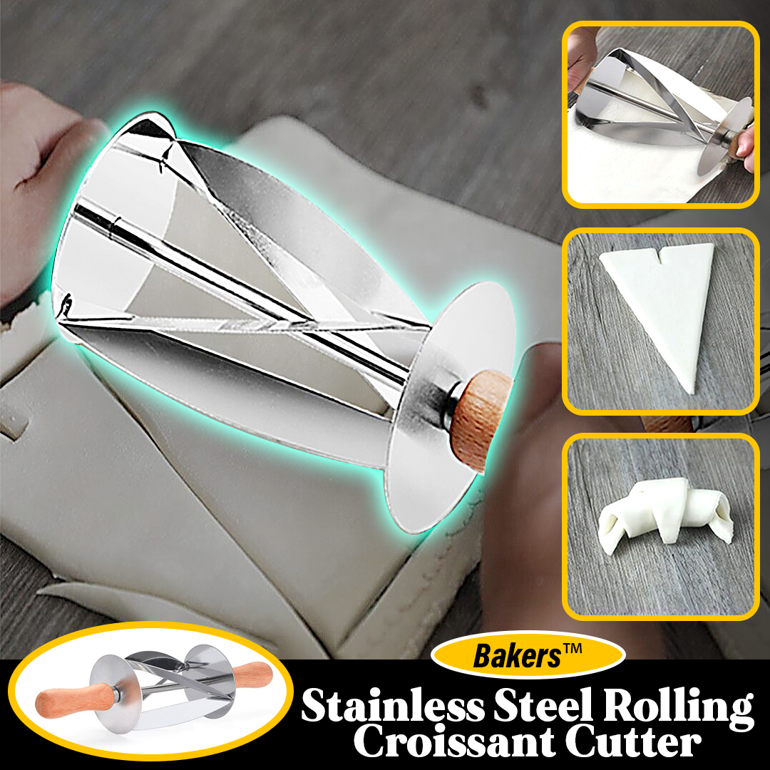 Bakers™️ Stainless Steel Rolling Croissant Cutter