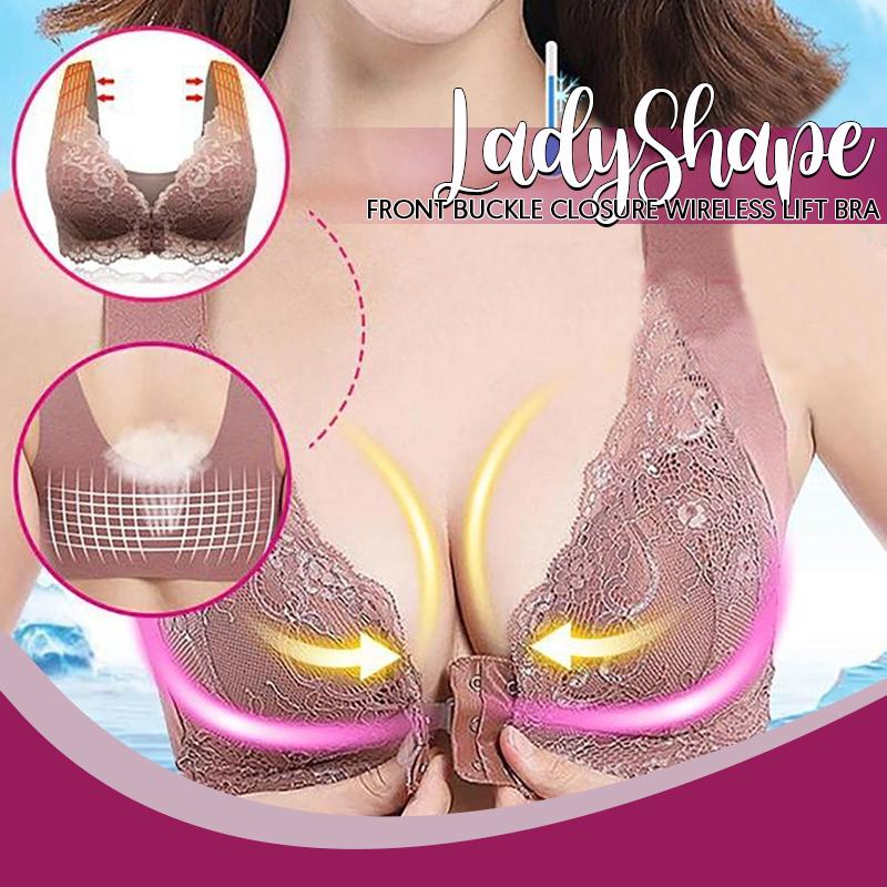 LadyShape Front Buckle Closure Wireless Lift Bra
