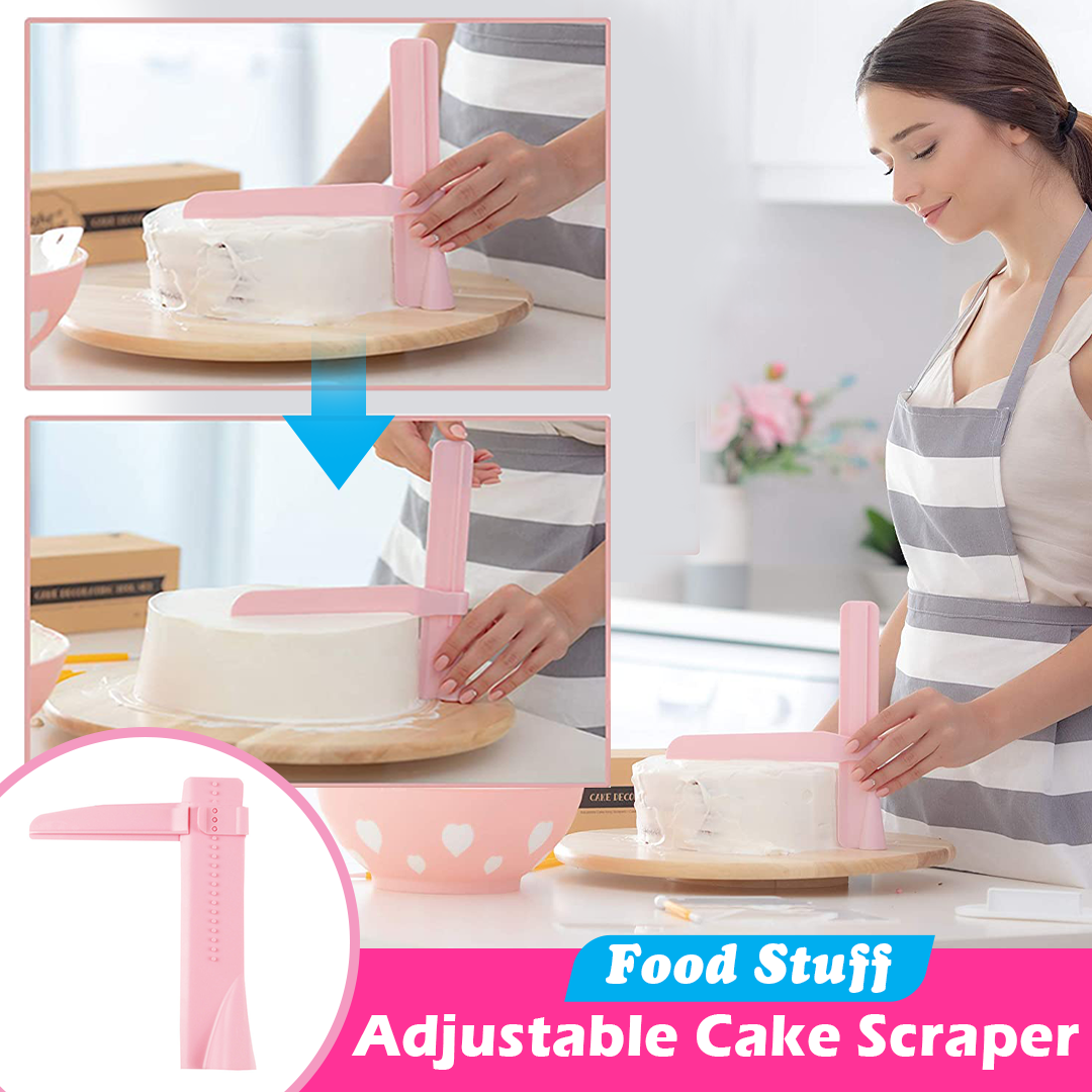 Food Stuff Adjustable Cake Scraper ( Free Pipping Tips Set ...