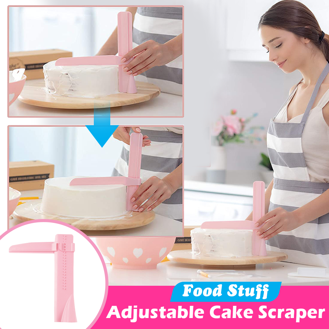 Food Stuff Adjustable Cake Scraper ( Free Pipping Tips Set ! )