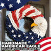 Handmade American Eagle Round Wood Curl Wreath