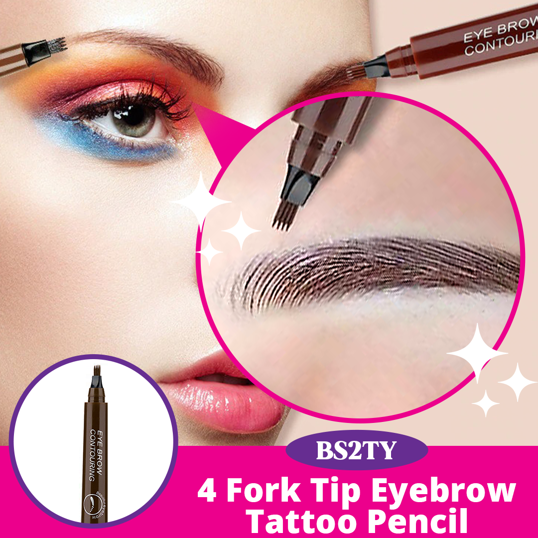 BS2TY 4 Fork Tip Eyebrow Tattoo Pencil