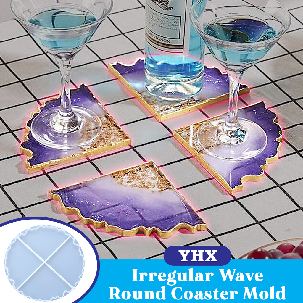 YHX Irregular Wave Round Coaster Mold