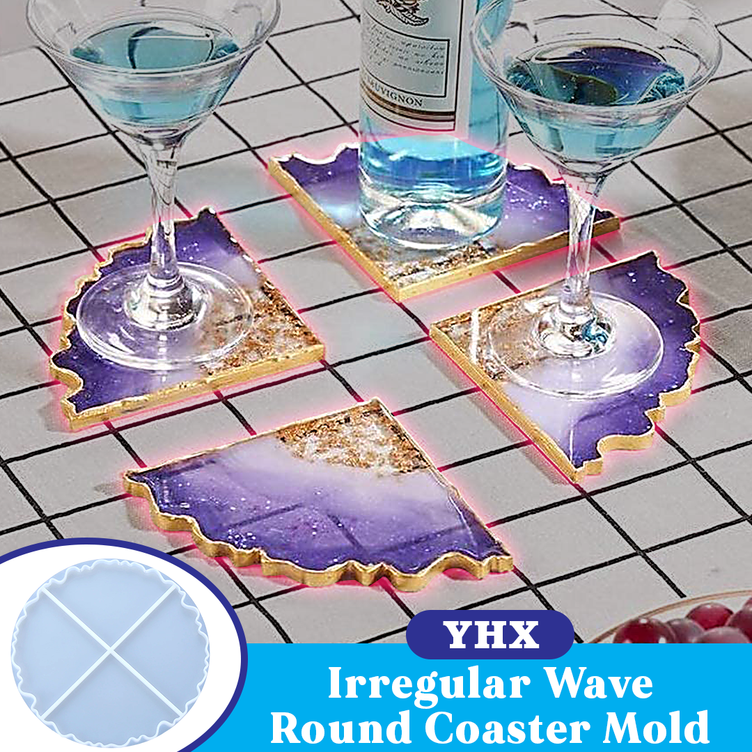 YHX Irregular Wave Round Coaster Mold