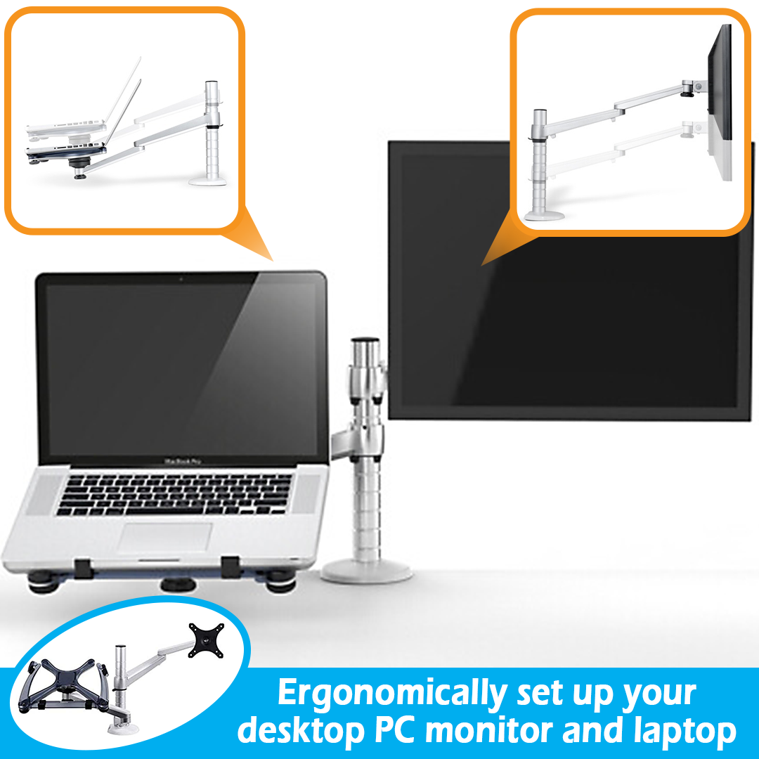 NTR Dual Monitor and Laptop Desk Mount
