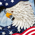 Handmade American Eagle Round Wood Curl Wreath