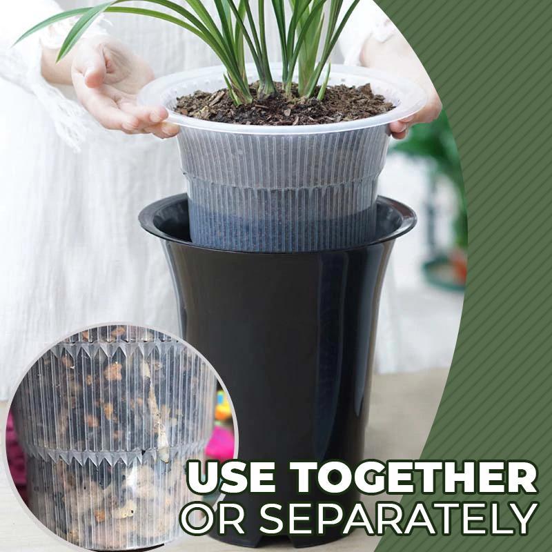 Orchid Double Planter with Mesh Pot