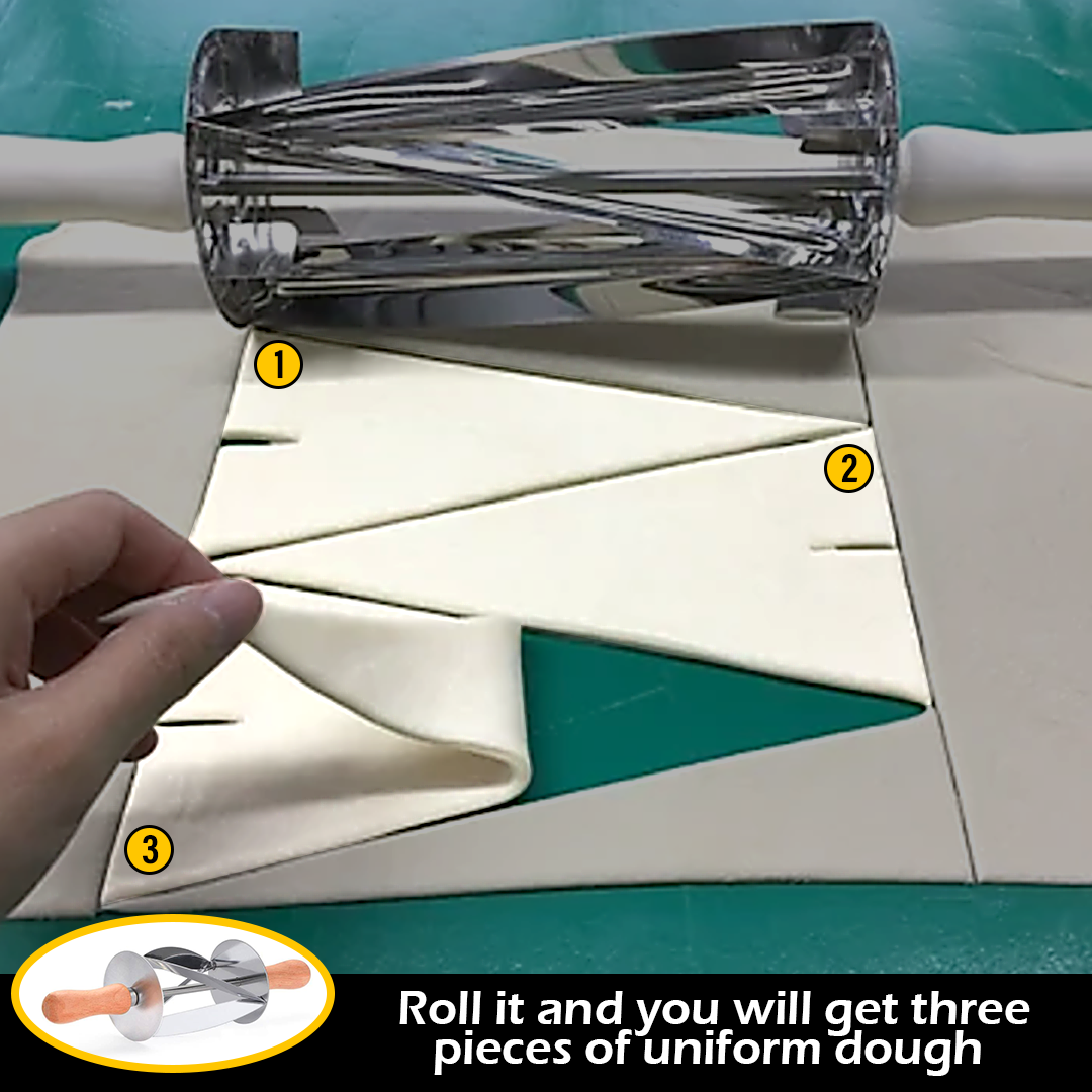 Bakers™️ Stainless Steel Rolling Croissant Cutter