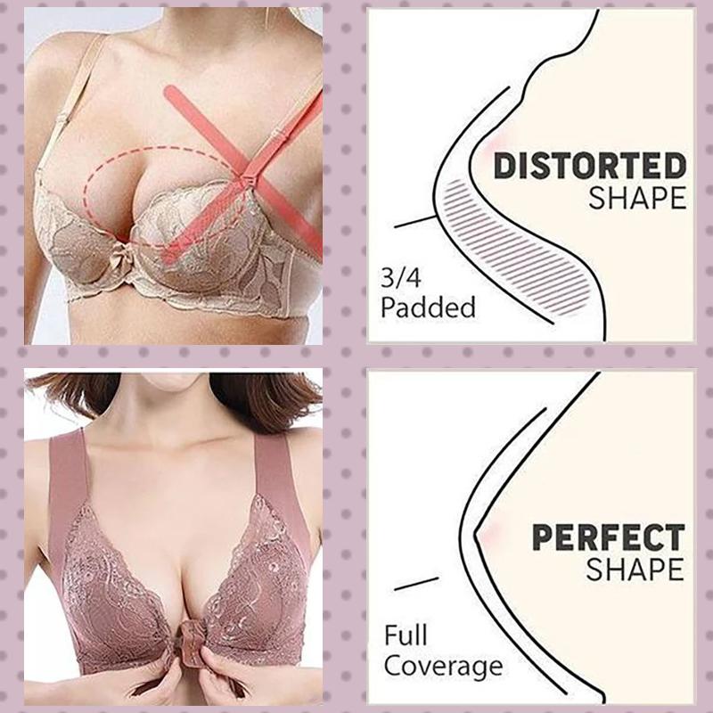 LadyShape Front Buckle Closure Wireless Lift Bra