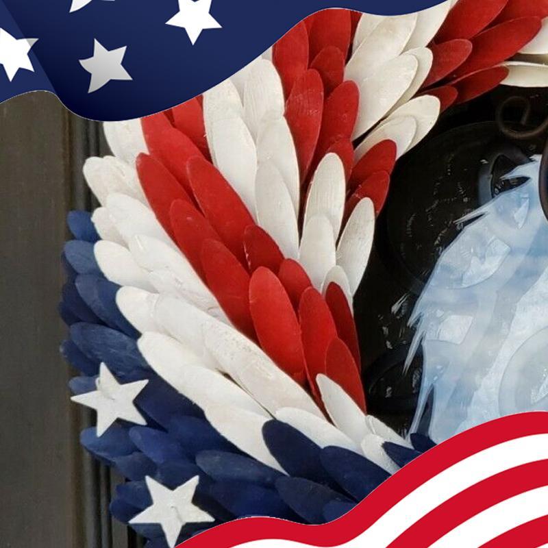 Handmade American Eagle Round Wood Curl Wreath