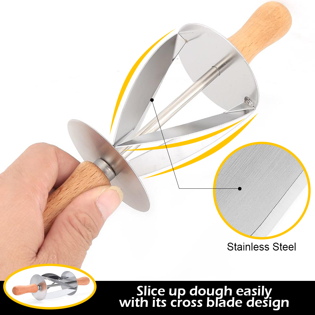Bakers™️ Stainless Steel Rolling Croissant Cutter
