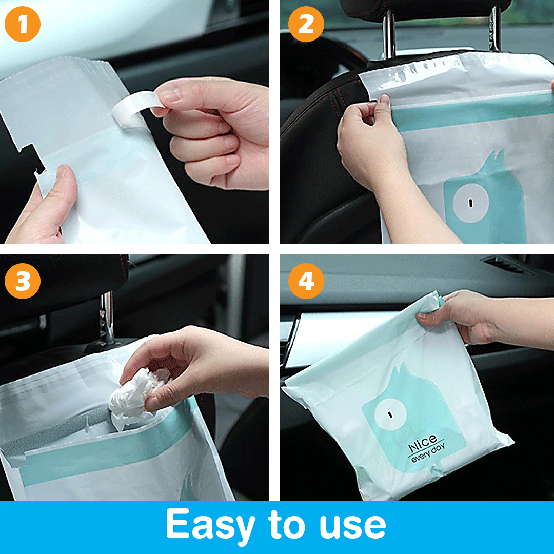 HYHM Easy Stick-On Disposable Car Trash Bags